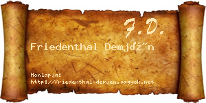 Friedenthal Demjén névjegykártya